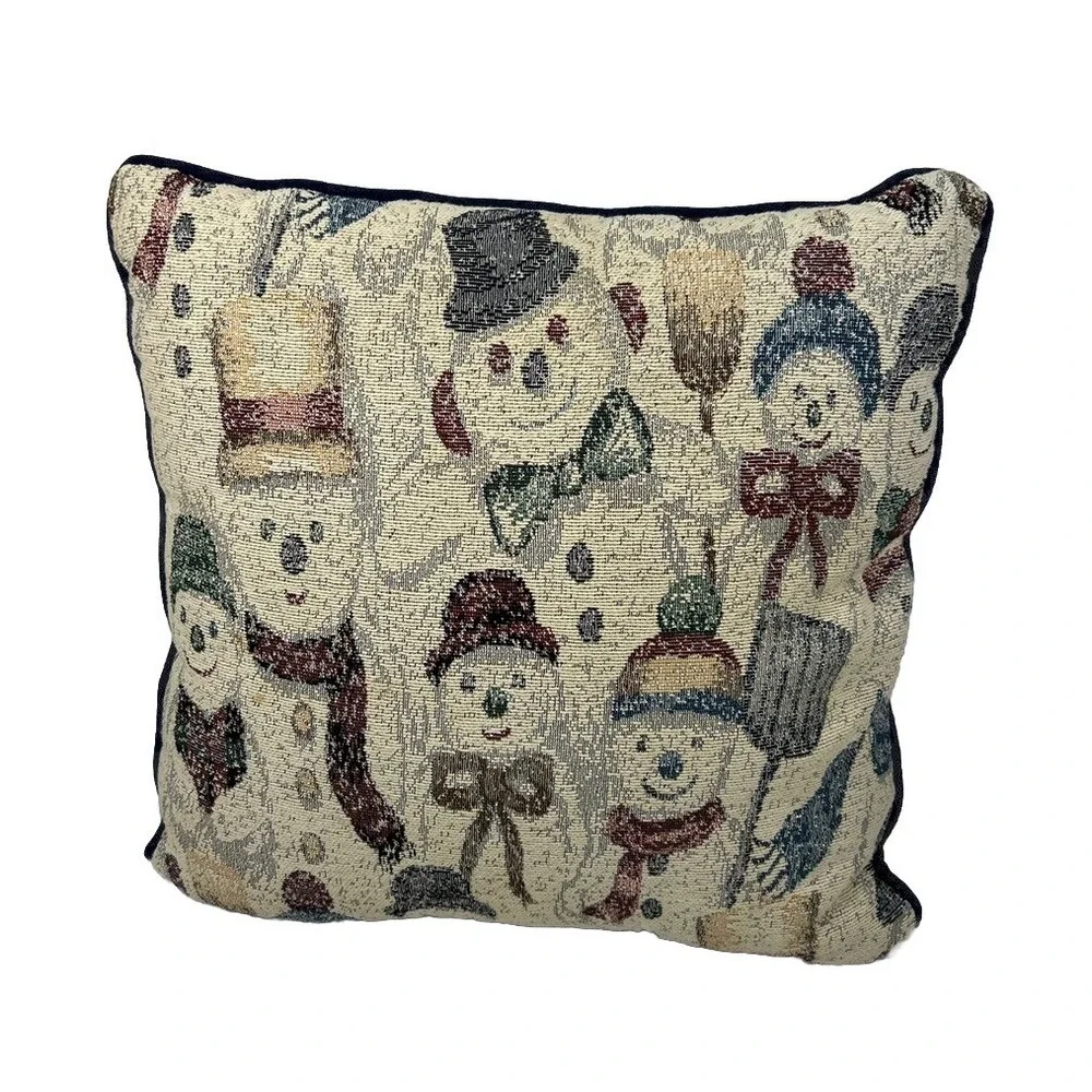 Fashion Throw Pillow  Christmas Holiday Snowman Winter Decor